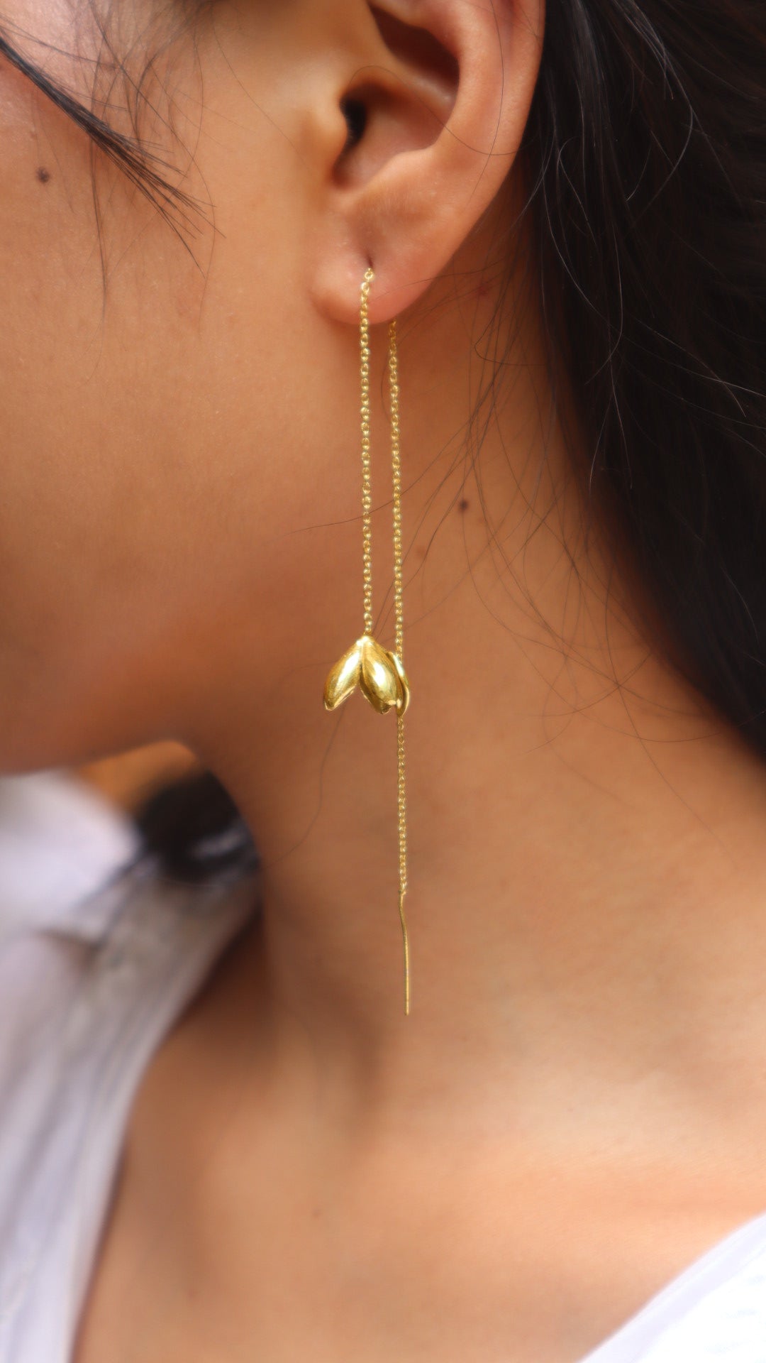 Mogra threader earrings