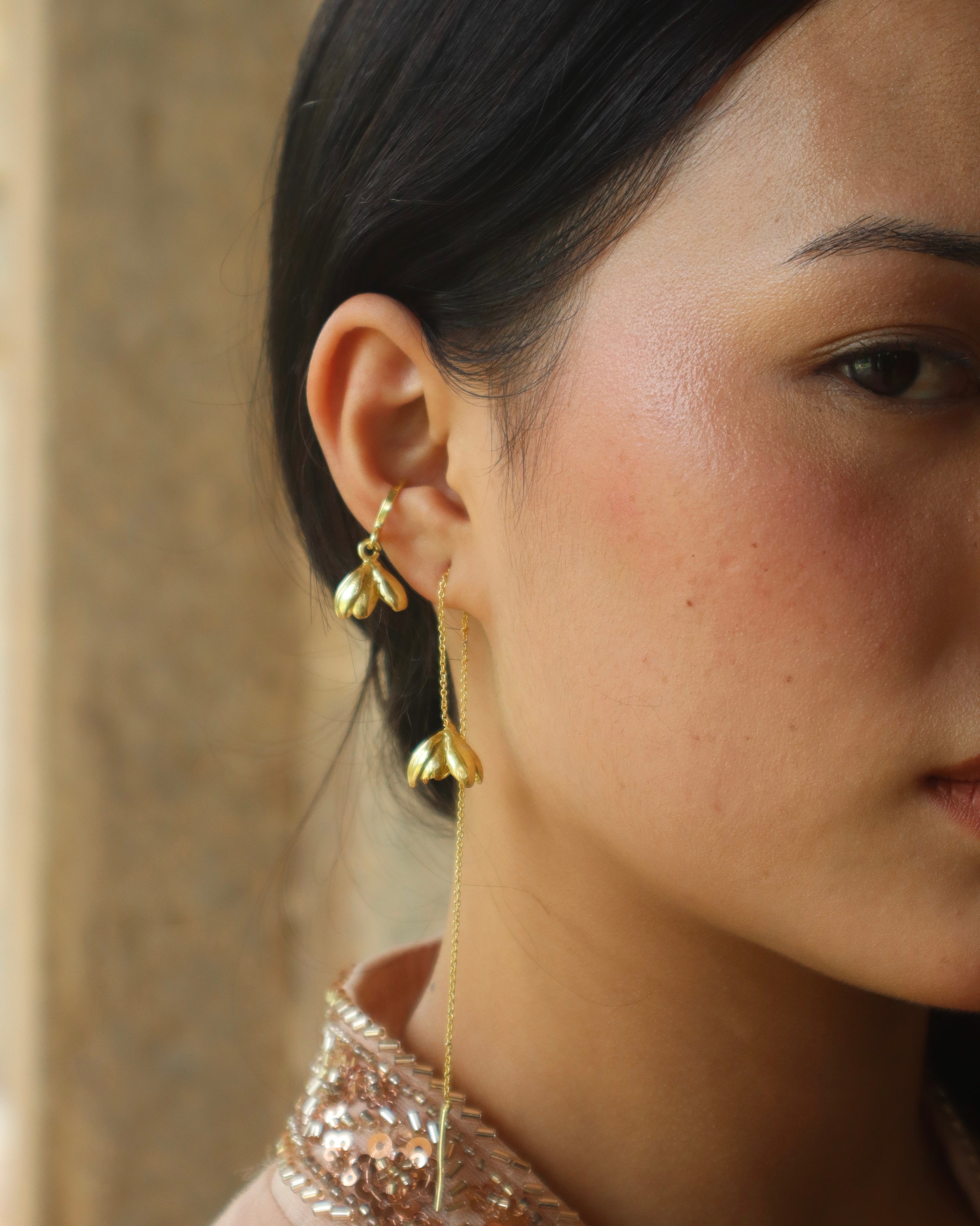 Pair of 2-  Mogra Earcuffs & Mogra threaders