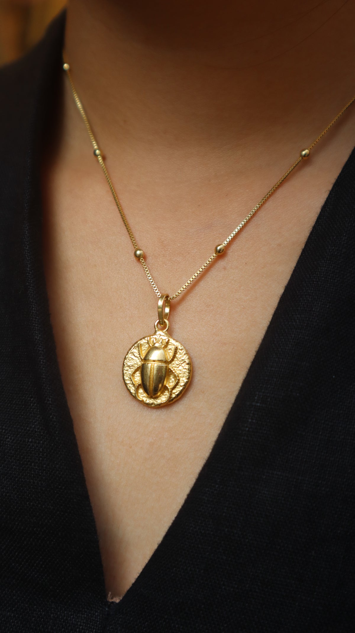 Scarab Fossil Pendant