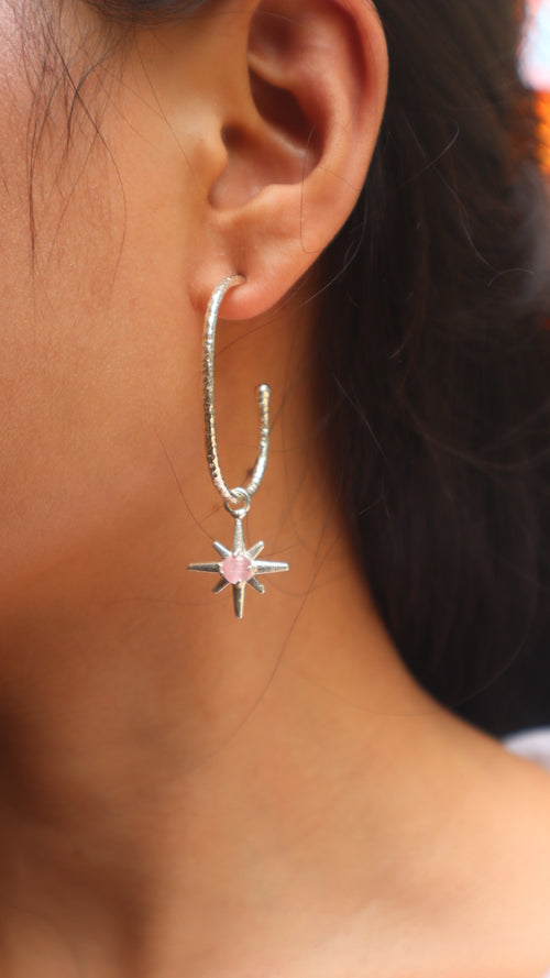 Celestial star hoops