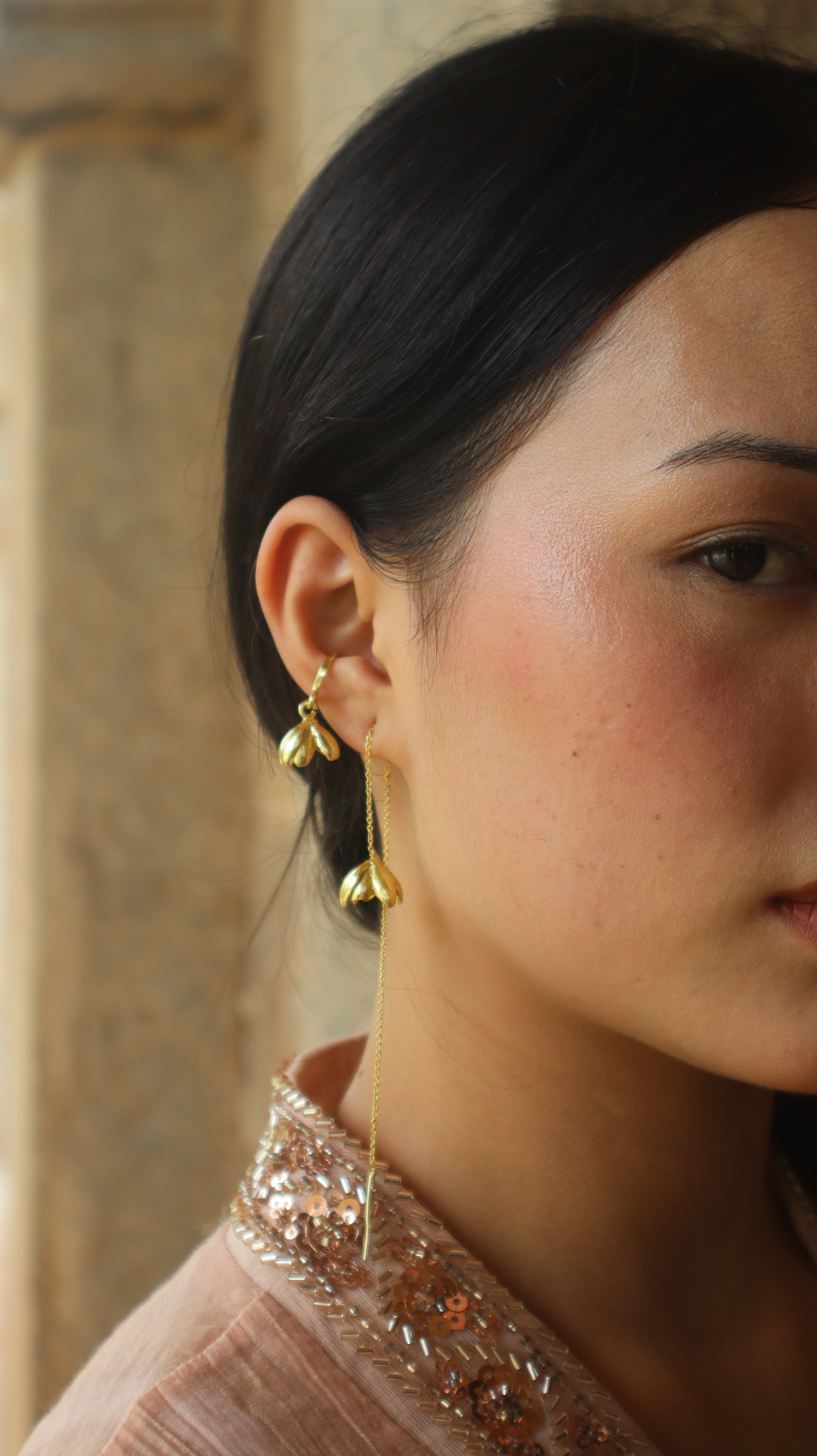 Pair of 2-  Mogra Earcuffs & Mogra threaders
