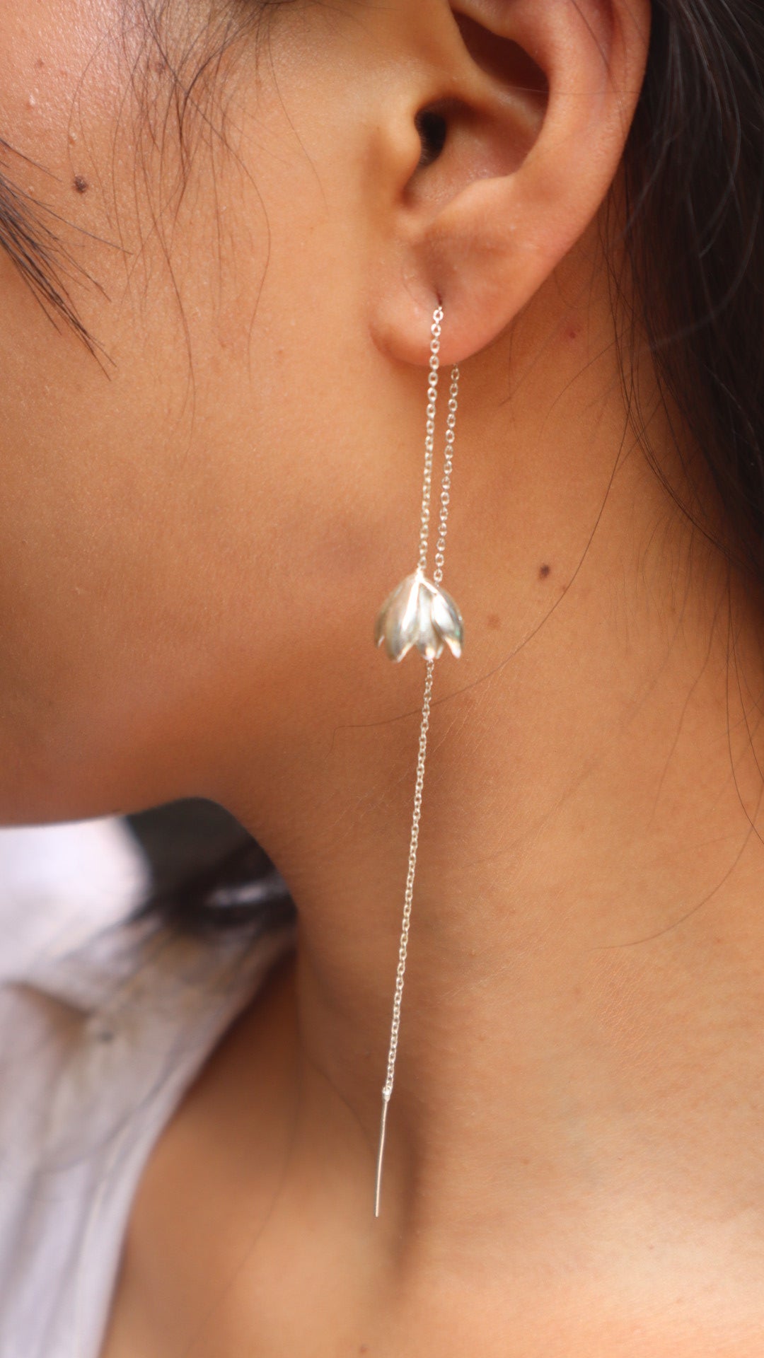 Mogra threader earrings