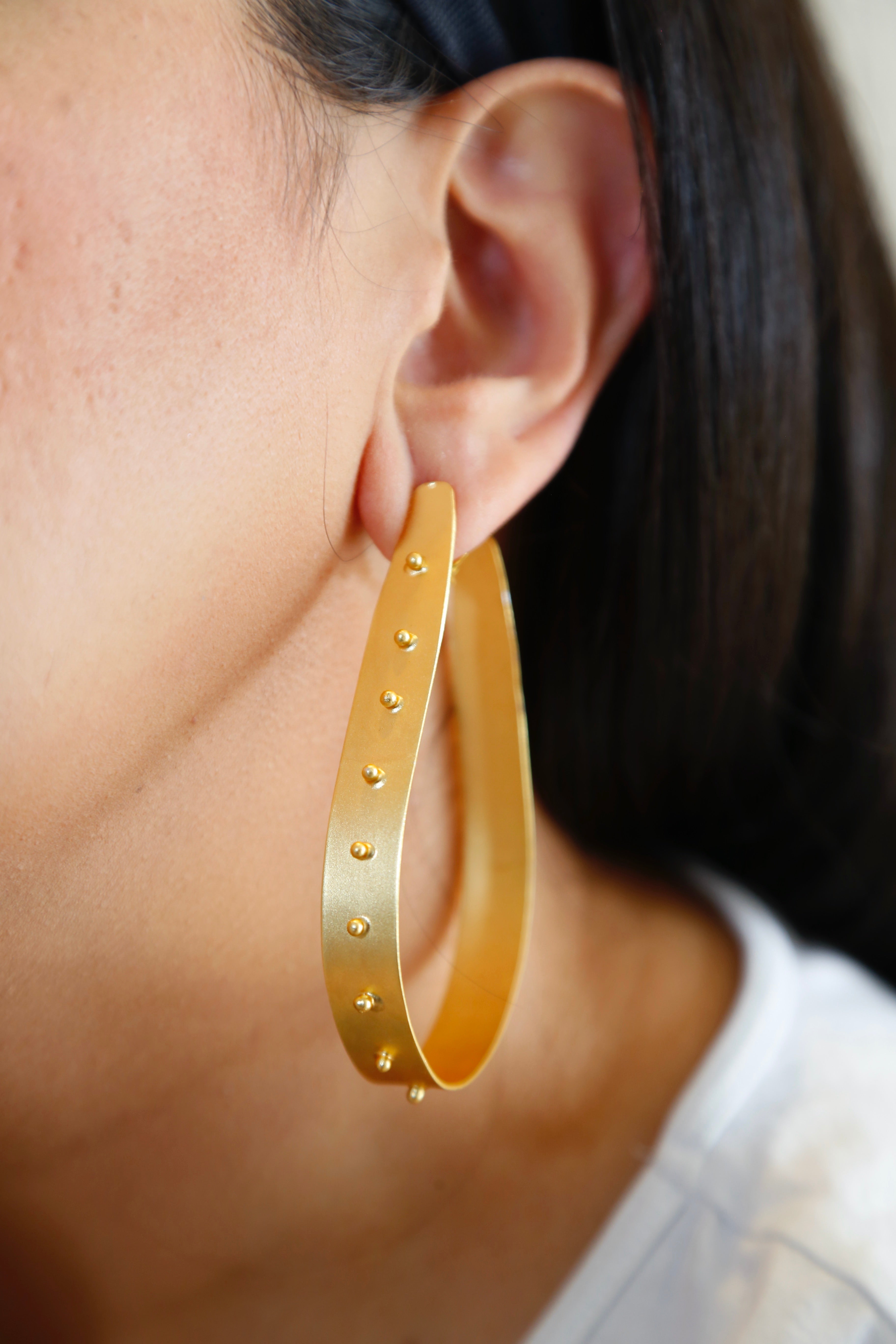 Cleo Statement Dotted Hoops