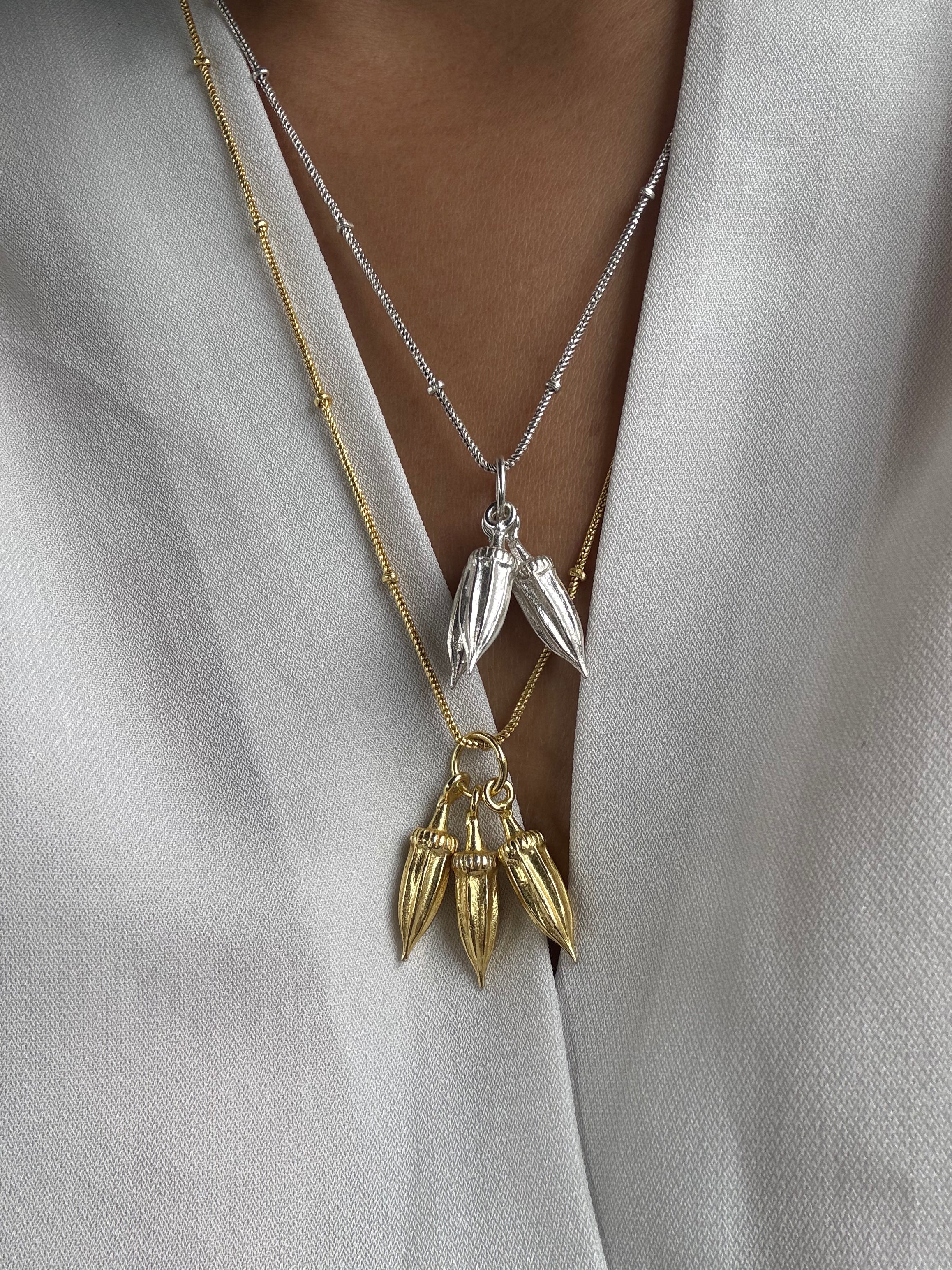 3 okras pendant