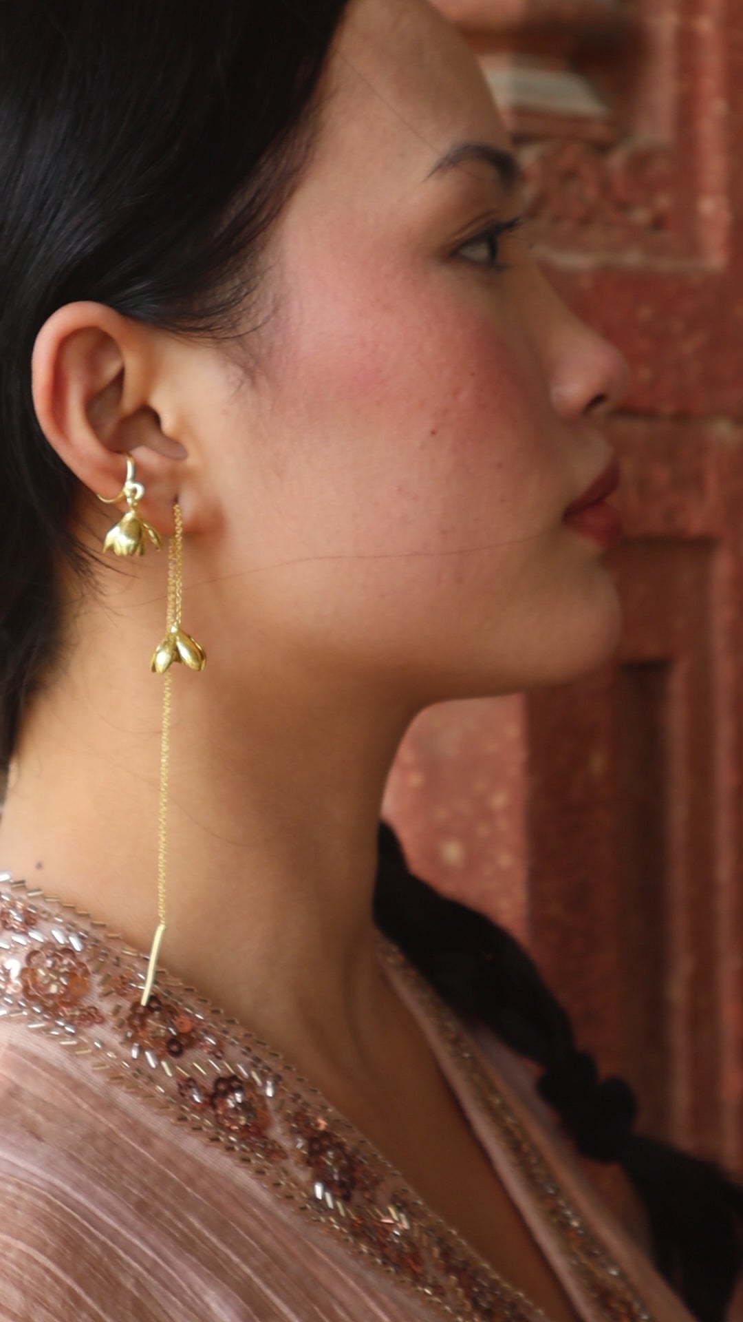 Pair of 2-  Mogra Earcuffs & Mogra threaders